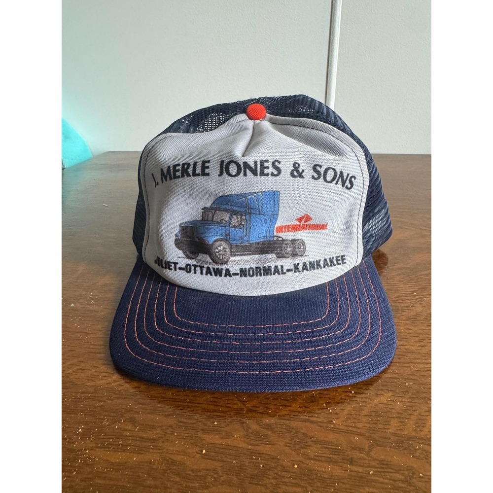 Vintage American Specialties International Hat Cap Trucker One Size Blue‎ Mens